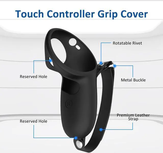 Alt view image 3 of 5 - For Meta Quest Pro 1 Pair Handle Silicone Case Cover VR Accessories(White)