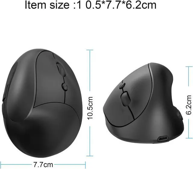 Alt view image 2 of 6 - X10 2.4G Wireless Rechargeable Vertical Ergonomic Gaming Mouse