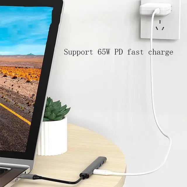 Alt view image 4 of 6 - U5 Type-C Extender USB3.0 Splitter Multi-Port Expansion Dock, Number of interfaces: 5 in 1 (USB)