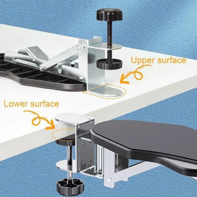 Alt view image 4 of 5 - Folding Rotating Punch-free Computer Desk Sponge Pad Hand Bracket Multifunctional Desk Elbow Rest