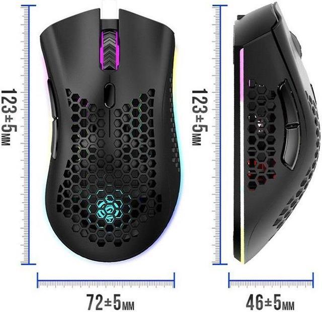 K-Snake BM600 1600 DPI 7-keys Hollow Lightweight Wireless Charging RGB  Colorful Gaming Mouse 