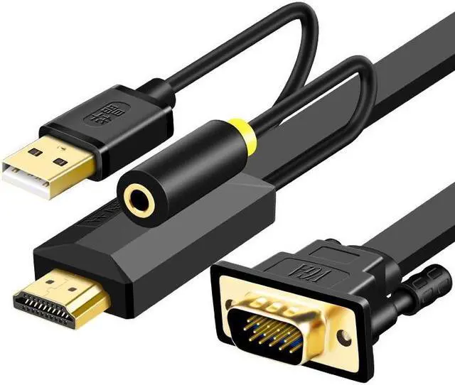 Main image of 1m JH HV10 1080P HDMI to VGA Cable Projector TV Box Computer Notebook Industrial Display Adapter Cable