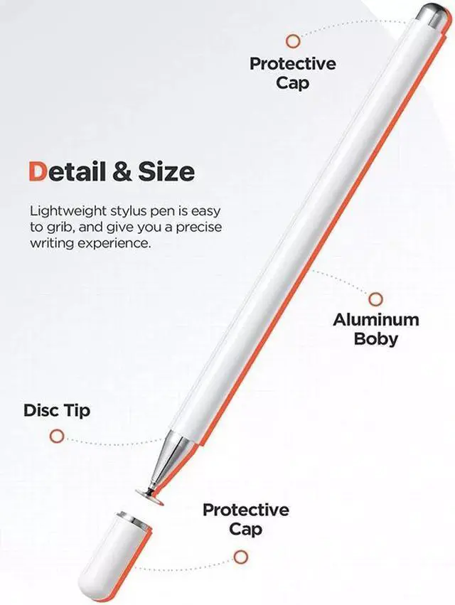 Alt view image 3 of 7 - AT-29 High Accuracy Single Use Magnetic Suction Passive Capacitive Pen Mobile Phone Touch Stylus