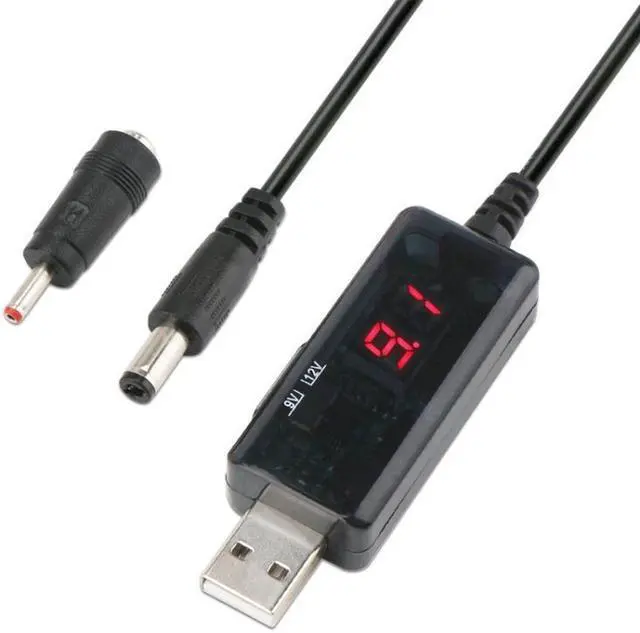 Main image of KWS-912V USB Boost Converter DC 5V to 9V / 12V Converter Cable + 3.5x1.35mm Plug Set