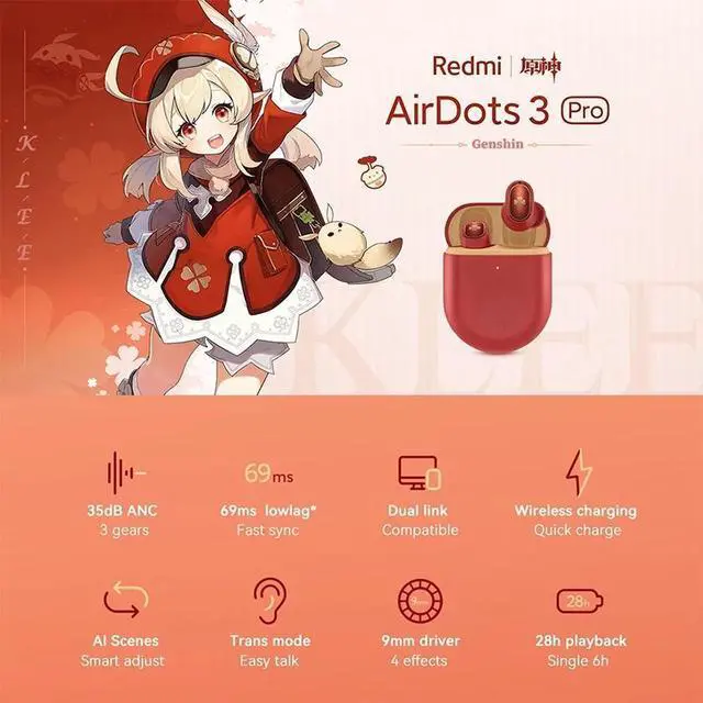 Alt view image 4 of 5 - Original Redmi Airdots 3 Pro Genshin-klee Version - OEM