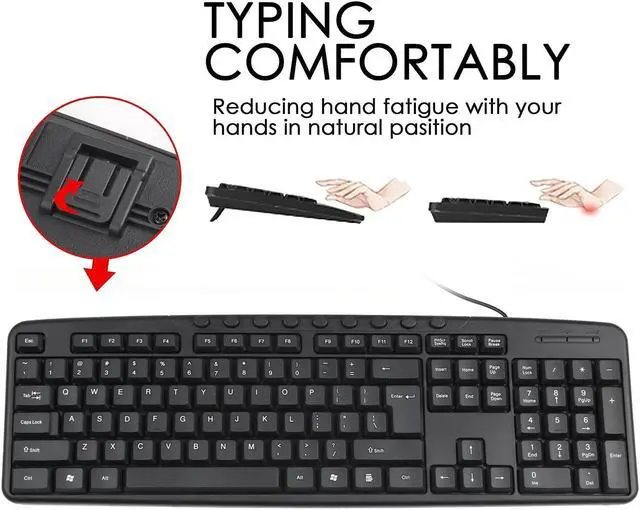 Alt view image 7 of 7 - KB-8377 USB Wired Keyboard Mouse Set (Black)