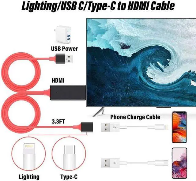 Alt view image 4 of 7 - Dongle USB Male + USB Female to HDMI Male 1080P HDMI Cables Adapter