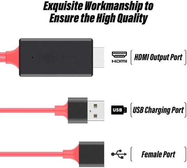 Alt view image 3 of 7 - Dongle USB Male + USB Female to HDMI Male 1080P HDMI Cables Adapter