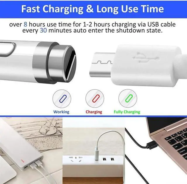 Alt view image 4 of 6 - Pencil Universal Rechargeable Active Capacitive Stylus Pen with Magnetic Cap