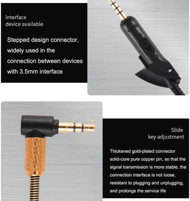 Alt view image 4 of 6 - 1.2m For Boss QC15 Headphone Audio Cable Braided Replacement Cable