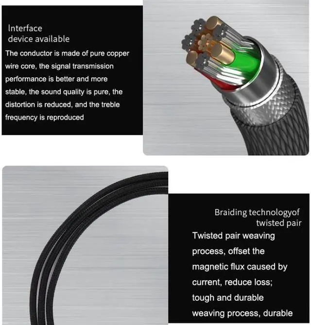 Alt view image 5 of 6 - 1.2m For Boss QC15 Headphone Audio Cable Braided Replacement Cable