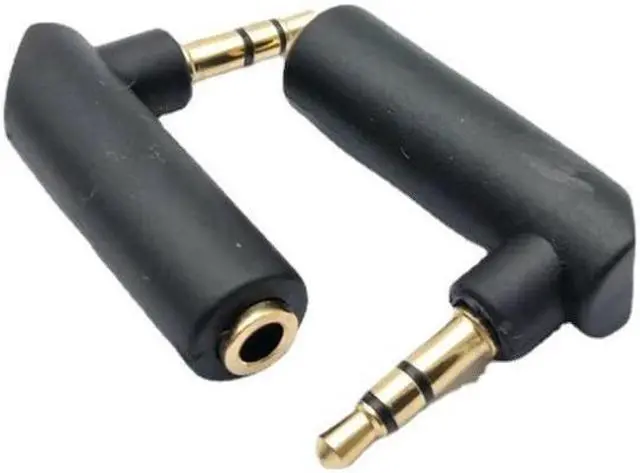Alt view image 4 of 4 - 3.5mm Elbow Male to Female Dual Channel Headphone Audio Adapter