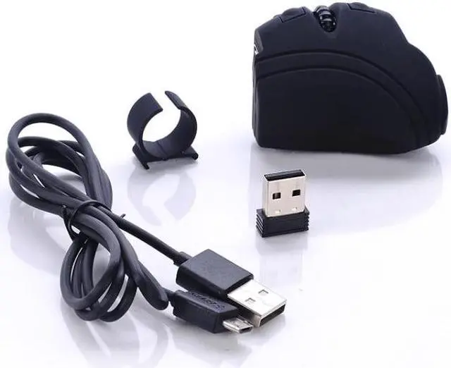 Alt view image 2 of 6 - GM306 2.4GHz Wireless Finger Lazy Mouse with USB Receiver GM306 2.4GHz Wireless (Black)