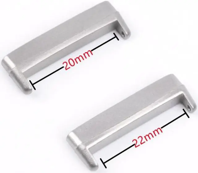 Alt view image 3 of 5 - For Fitbit Versa 4 / Sense 2 1 Pair Universal Metal Watch Band Connectors(Black)