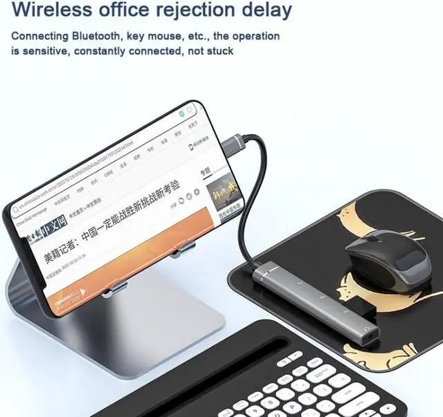 Alt view image 7 of 7 - Type-C to 3.5mm + USB HUB Grey