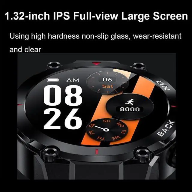 Alt view image 5 of 7 - K37 1.32 Inch Heart Rate Monitoring Smart Watch With GPS Positioning Function (Black)