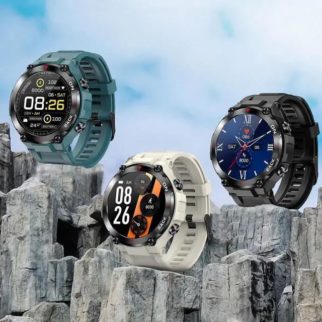 Alt view image 2 of 7 - K37 1.32 Inch Heart Rate Monitoring Smart Watch With GPS Positioning Function (Black)