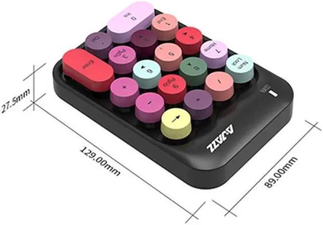 Alt view image 3 of 7 - Ajazz AK18 2.4G Wireless Mixed Color Keys Numeric Keyboard Black Pink