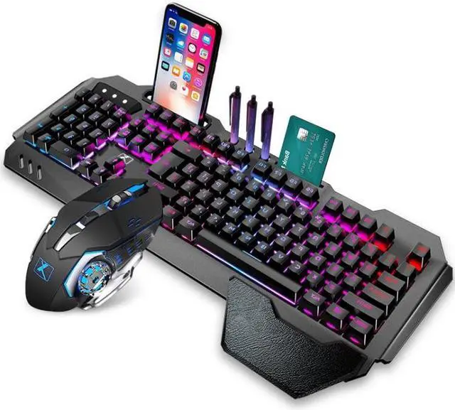 Alt view image 2 of 7 - K680 RGB Rechargeable Gaming Wireless Keyboard and Mouse Set Black White