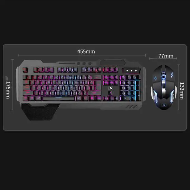 Alt view image 3 of 7 - K680 RGB Rechargeable Gaming Wireless Keyboard and Mouse Set Black White