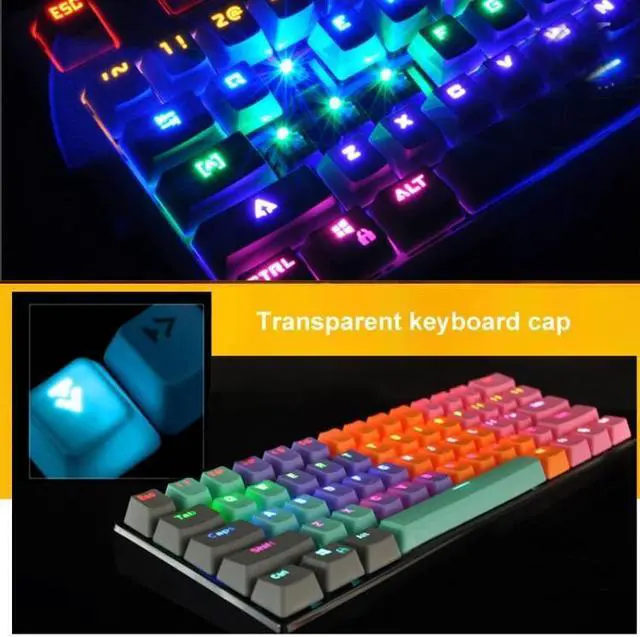 Alt view image 6 of 6 - ABS Translucent Keycaps Universal Game Keyboard Black