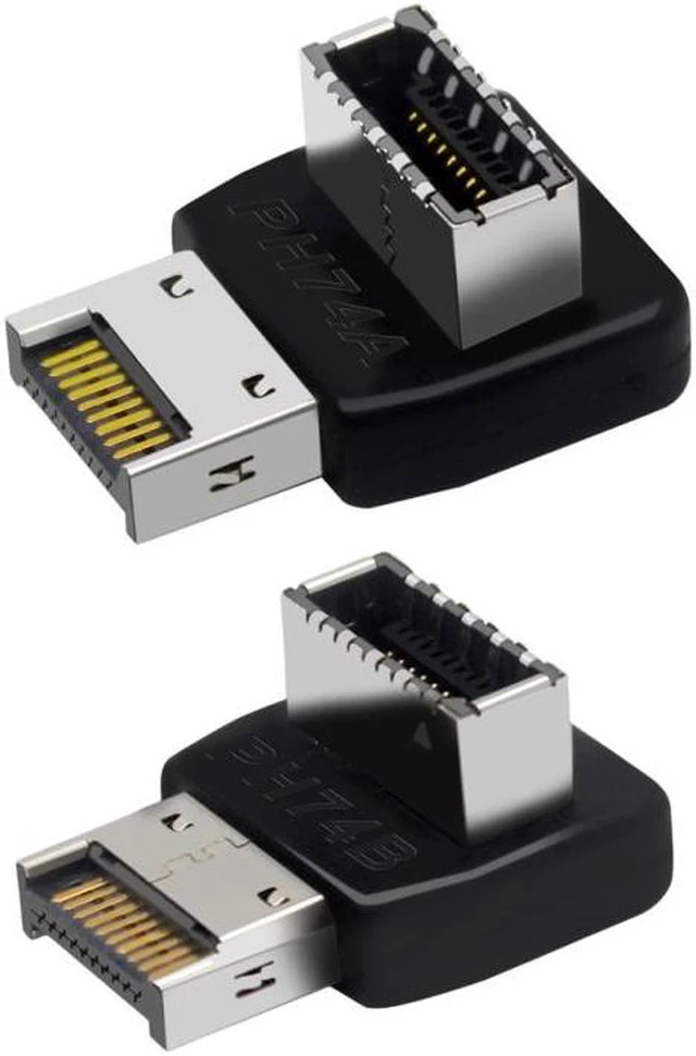 Alt view image 2 of 7 - 2pcs USB3.1 Type-E Computer Motherboard Interface 90 Degrees Elbow Front Type-C Adapter (PH74A) - OEM