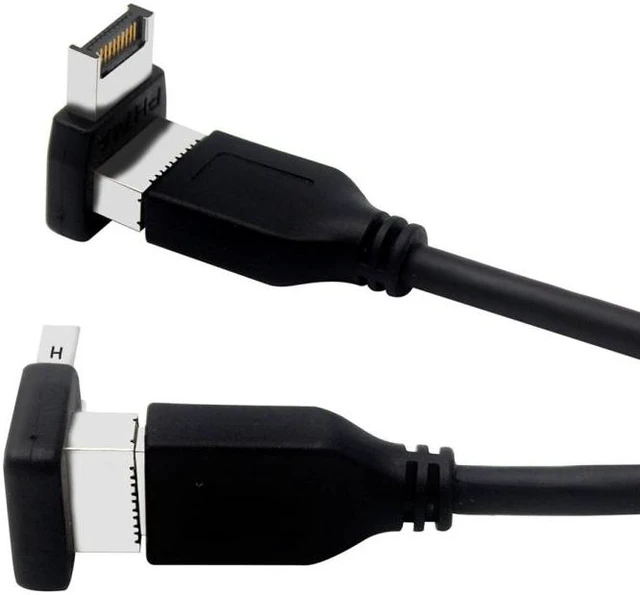 Alt view image 3 of 7 - 2pcs USB3.1 Type-E Computer Motherboard Interface 90 Degrees Elbow Front Type-C Adapter (PH74A) - OEM