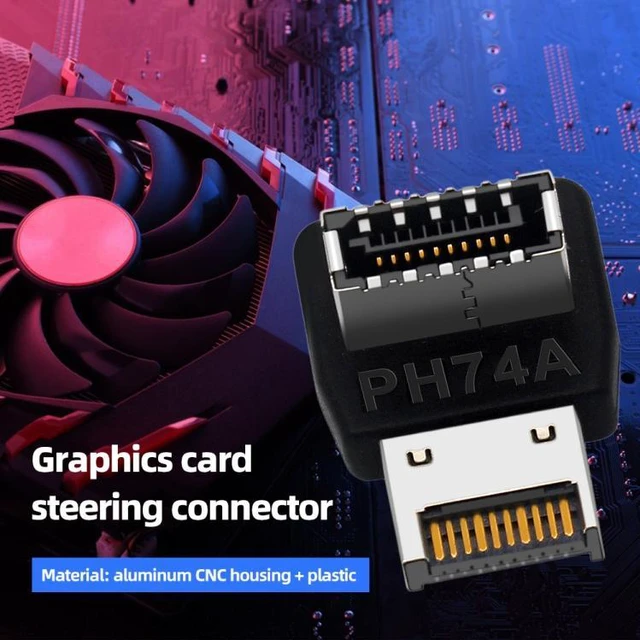 Alt view image 5 of 7 - 2pcs USB3.1 Type-E Computer Motherboard Interface 90 Degrees Elbow Front Type-C Adapter (PH74A) - OEM