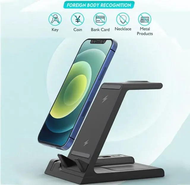 Alt view image 7 of 7 - D2 15W Max 6 in 1 Multifunction Fast Wireless Charger Holder (Black)