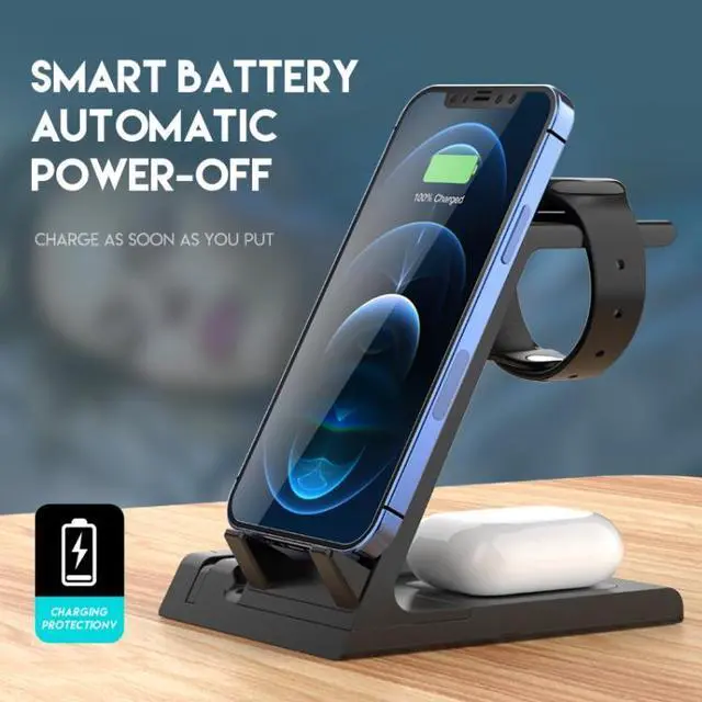 Alt view image 3 of 7 - D2 15W Max 6 in 1 Multifunction Fast Wireless Charger Holder (Black)