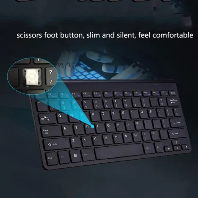 Alt view image 4 of 7 - USB External Notebook Desktop Computer Universal Mini Wireless Keyboard Mouse, Style:Keyboard and Mouse Set Keyboard and Mouse Set (Black )
