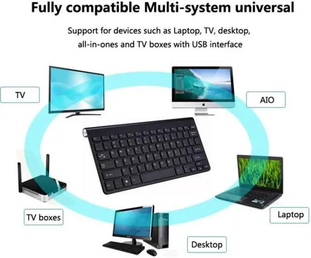 Alt view image 6 of 7 - USB External Notebook Desktop Computer Universal Mini Wireless Keyboard Mouse, Style:Keyboard and Mouse Set Keyboard and Mouse Set (Black )