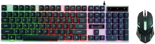 Main image of SHIPADOO D280 Wired RGB Backlight Mechanical Feel Suspension Keyboard + 3D Cool Mouse Kit for Laptop, PC (Black)