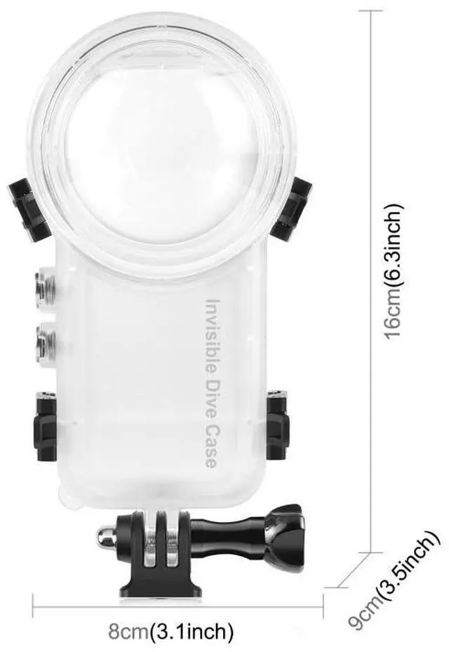 Alt view image 2 of 7 - For Insta360 X3 PULUZ Invisible Dive Case 50m Waterproof Sealed Case (Transparent)