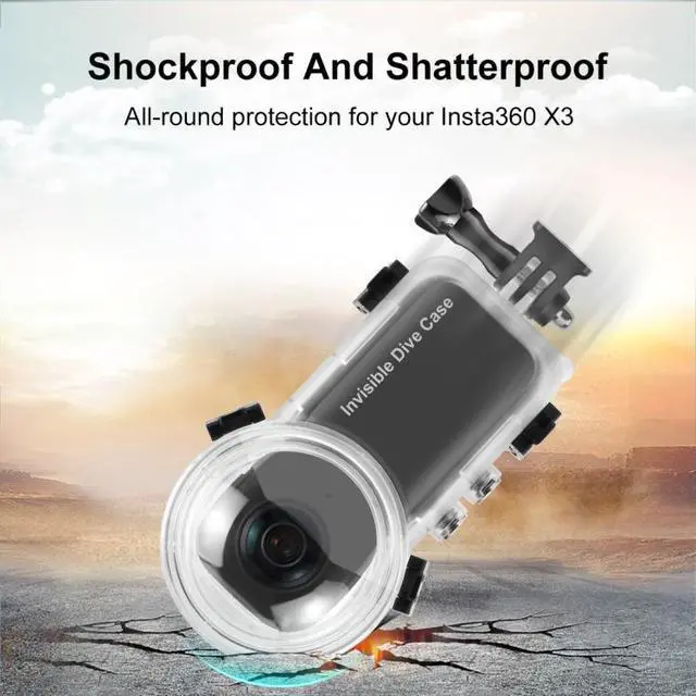 Alt view image 7 of 7 - For Insta360 X3 PULUZ Invisible Dive Case 50m Waterproof Sealed Case (Transparent)