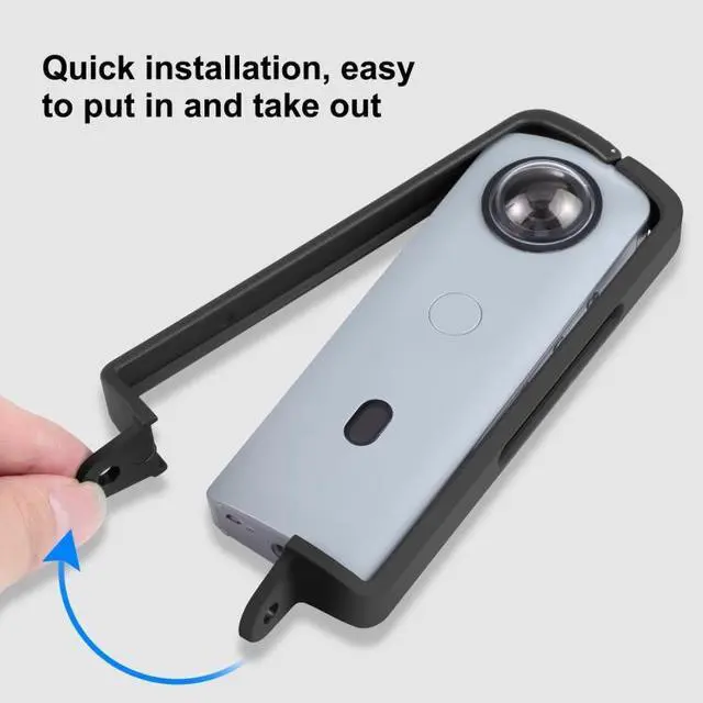 Alt view image 4 of 7 - PULUZ PC ABS Plastic Protective Frame for Ricoh Theta SC2, with Adapter Mount & Screw(Black)