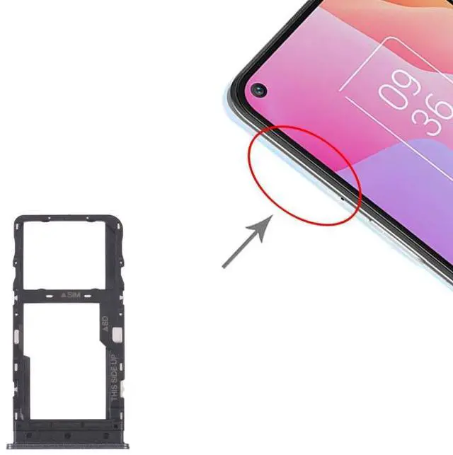 Alt view image 4 of 4 - Original SIM Card Tray + Micro SD Card Tray for TCL 10L/10 Lite T770H T770B(Silver)