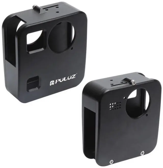 Alt view image 3 of 7 - PULUZ for GoPro Fusion Housing Shell CNC Aluminum Alloy Protective Cage with Basic Mount & Lens Caps(Black)