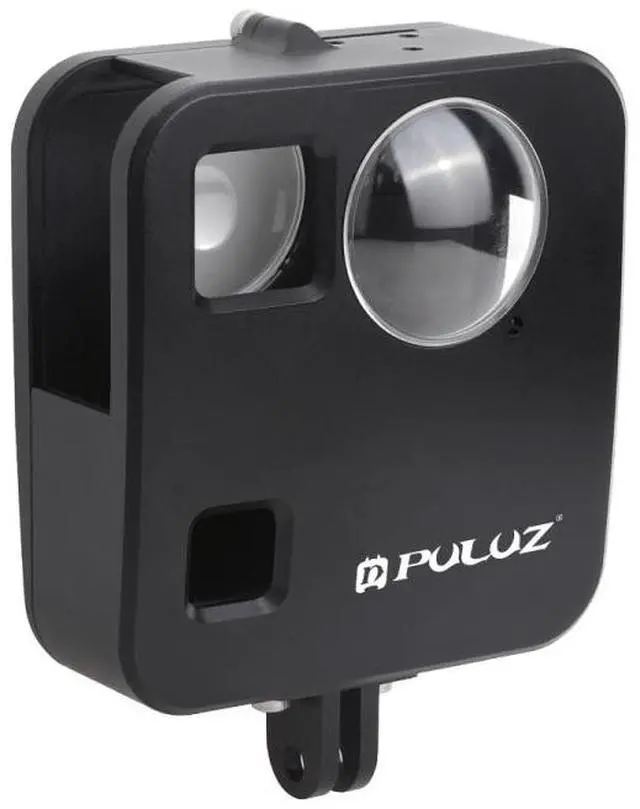 Alt view image 2 of 7 - PULUZ for GoPro Fusion Housing Shell CNC Aluminum Alloy Protective Cage with Basic Mount & Lens Caps(Black)