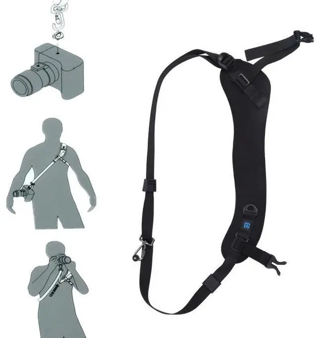 Alt view image 7 of 7 - PULUZ Quick Release Anti-Slip Soft Pad Nylon Breathable Curved Camera Strap with Metal Hook for SLR / DSLR Cameras