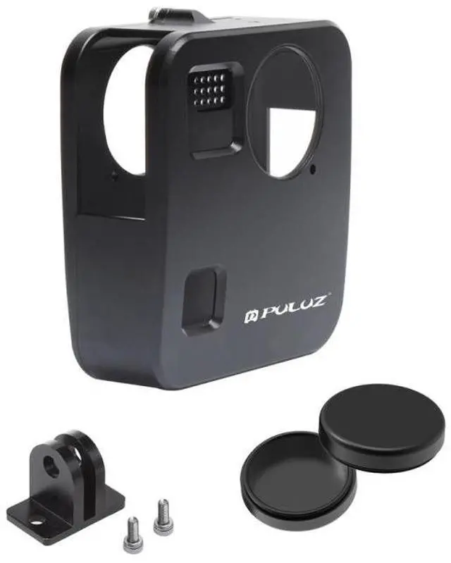 Alt view image 6 of 7 - PULUZ for GoPro Fusion Housing Shell CNC Aluminum Alloy Protective Cage with Basic Mount & Lens Caps(Black)