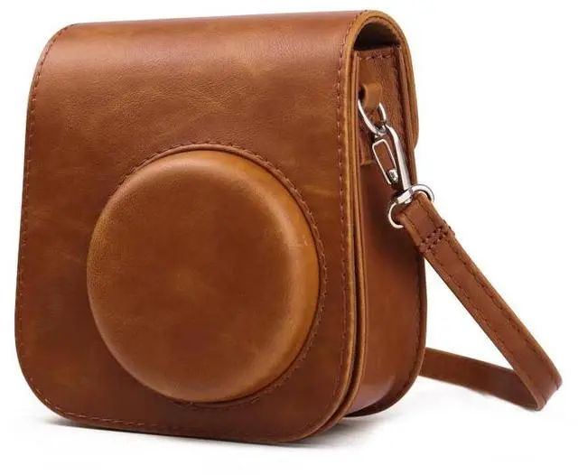 Alt view image 2 of 6 - Retro Full Body Camera Leather Case Bag with Strap for FUJIFILM Instax mini 11 (Brown)