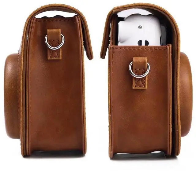 Alt view image 4 of 6 - Retro Full Body Camera Leather Case Bag with Strap for FUJIFILM Instax mini 11 (Brown)