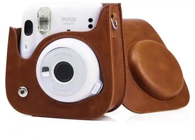 Alt view image 5 of 6 - Retro Full Body Camera Leather Case Bag with Strap for FUJIFILM Instax mini 11 (Brown)