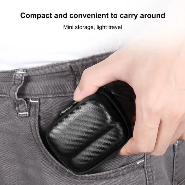 Alt view image 6 of 7 - For Insta360 GO 3 / GO 3S PULUZ Mini Body Bag Portable Carbon Fiber EVA Storage Bag (Black)