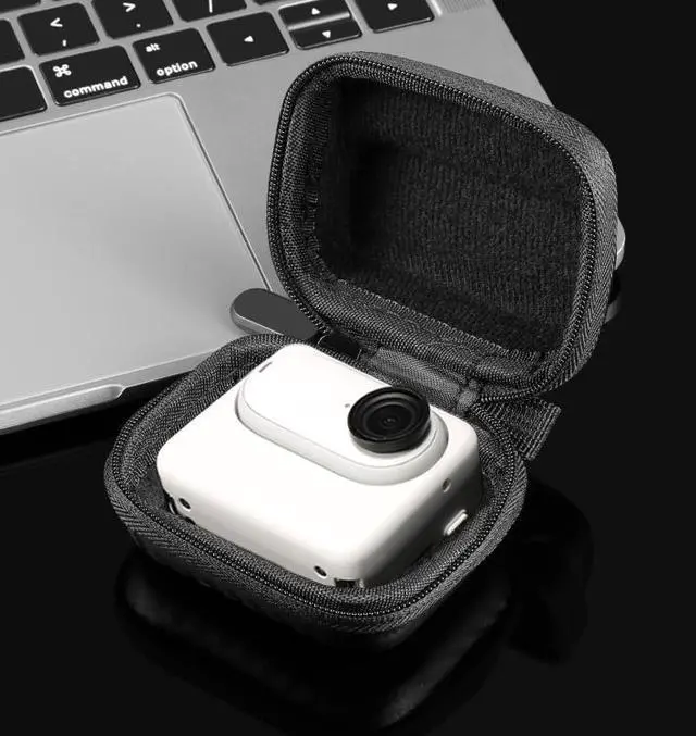 Alt view image 7 of 7 - For Insta360 GO 3 / GO 3S PULUZ Mini Body Bag Portable Carbon Fiber EVA Storage Bag (Black)