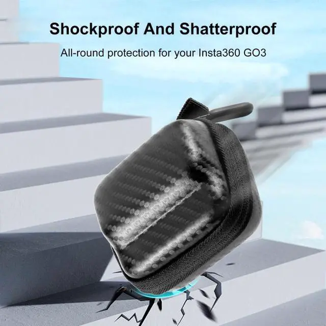Alt view image 5 of 7 - For Insta360 GO 3 / GO 3S PULUZ Mini Body Bag Portable Carbon Fiber EVA Storage Bag (Black)