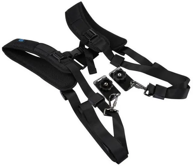 Alt view image 3 of 7 - PULUZ Quick Release Double Shoulder Harness Soft Pad Decompression Foam Strap Belt for DSLR Digital Cameras (Style 2)
