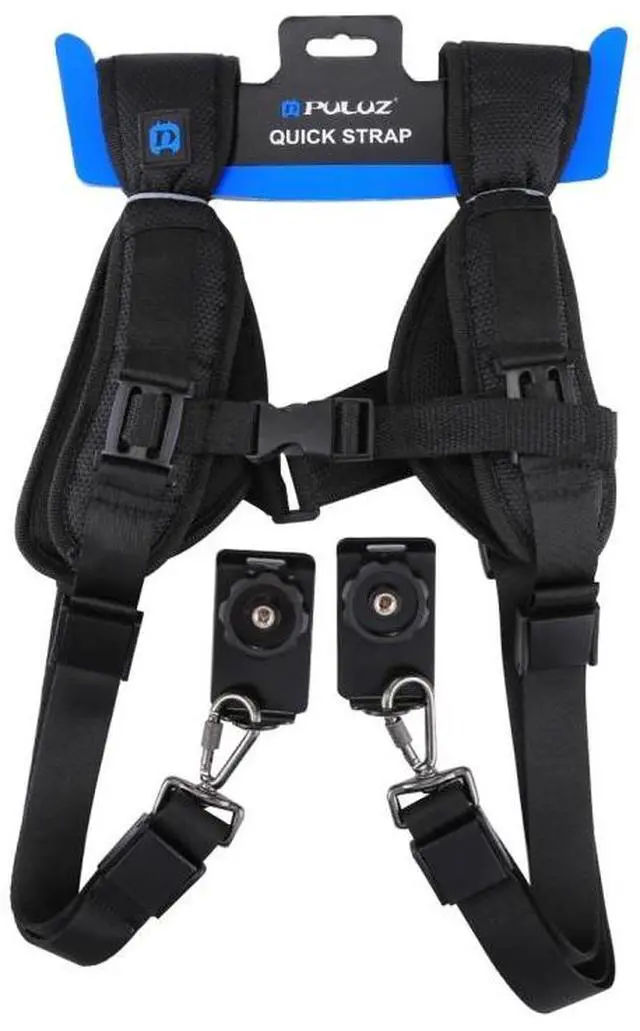 Alt view image 6 of 7 - PULUZ Quick Release Double Shoulder Harness Soft Pad Decompression Foam Strap Belt for DSLR Digital Cameras (Style 2)