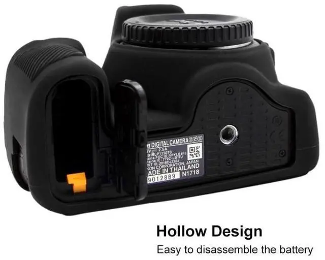 Alt view image 7 of 7 - PULUZ Soft Silicone Protective Case for Nikon D3500(Black)